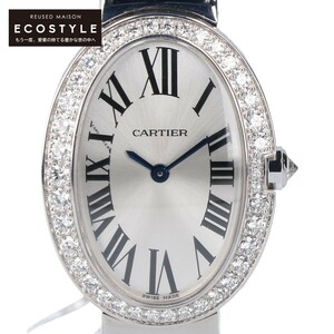 美品/ Cartier カルティエ Au750 WB520006 ベニュワールSM ダイヤベゼル クオーツ 腕時計 レディース