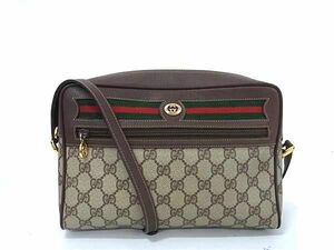 1円 ■極美品■ GUCCI グッチ 088 オールドグッチ ヴィンテージ シェリーライン インターロッキングG PVC ワンショルダーバッグ FA1360