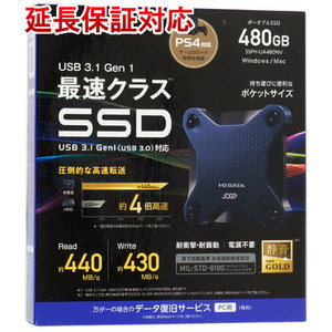 I-O DATA アイ・オー・データ ポータブルSSD 480GB SSPH-UA480NV [管理:1000013105]