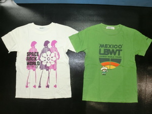 Tシャツ L Laundryランドリー メキシコ緑+ロック白 2枚