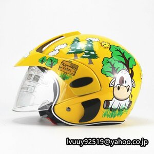 ジュニア用　バイク　自転車　オンロード　ジェット ヘルメット　子供用　フリーサイズ　可愛いプリント