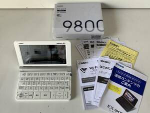 Au922◆CASIO カシオ◆電子辞書 EX-word エクスワード XD-SX9800 ホワイト/白 WiFi タッチペン USB-ACアダプター AD-XA04J 箱付 動作品