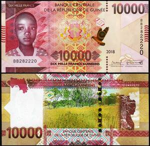 （B-407)　ギニア　1,000フラン紙幣　２０１８年
