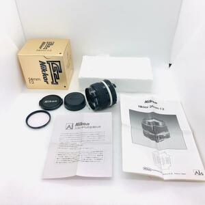 【C4706】美品！ NIKON ニコン Ai-s Nikkor 24mm F2 前後キャップ フィルター 元箱(シリアル一致) 中箱(発泡スチロール) 説明書 付き