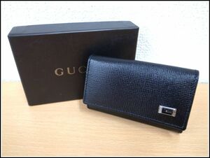 A408T 【本物保証】 GUCCI グッチ　Gロゴ 6連キーケース　黒革　未使用品