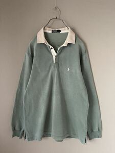 963 ヴィンテージ ナイガイ時代 Polo Ralph Lauren 厚手 ラグビーシャツ サイズ L表記/XL相 実寸参照