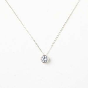 誕生石のプレゼント 4月 CZダイヤモンド 0.5ct ネックレス SV925