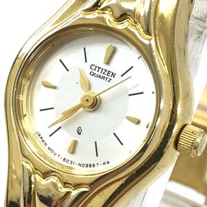 CITIZEN シチズン 腕時計 6031-N09967 クオーツ アナログ ラウンド シルバー ゴールド ウォッチ ヴィンテージ レディース シンプル 3針