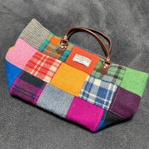 【美品】Harris Tweed ハリスツイード トートバッグ パッチワーク