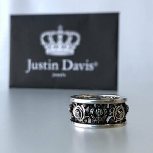 極美品 JustinDavis ジャスティンデイビス 925 マイラブリング 8号 SRJ210 シルバー クラウン ローズ メンズ レディース 正規品