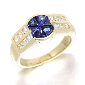 K18YG サファイア ダイヤモンド リング 11号 S1.35ct イエローゴールド750 指輪 ジュエリー 女性 レディース 宝石