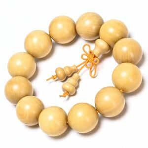 [EasternStar] 海外発送 ツゲの木 ブレスレット 木珠 数珠 念珠 玉径20㎜ 12玉