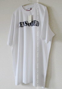 VETEMENTS ヴェトモン 2021AW デムナ ヴァザリアCENSORED LOGOセンサード バック コントラスト刺繍ロゴ オーバーサイズTシャツ トップスM