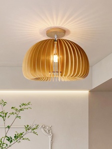 ◆稀少品◆高品質◆木製シーリングライト 天井照明 ベッドルーム用室内装飾 通路用ランプ 装飾品 25cm