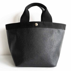 【美品】 Herve Chapelier 【707GP/リュクス コーテッドキャンバス 舟形 トート バッグ】 ノワール ブラック エルベシャプリエ 2404517