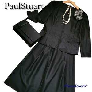 PaulStuart ポールスチュアート　セットアップ スーツ　ノーカラージャケット　黒　ブラック　三陽商会　サイズ6　入学式 卒業式 