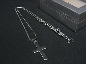 1円 ■美品■ ChristianDior クリスチャンディオール クロス 十字架 ネックレス ペンダント アクセサリー レディース シルバー系 FA5202