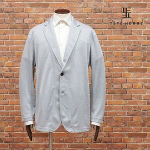 春夏/TETE HOMME/Mサイズ/ジャケット 大きいサイズ 冷感サマーニット 伸縮性◎ 無地 上品 軽やか カーディガン 新品/グレー/ig147/