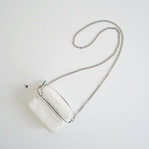 2022 / 未使用 / J&M DAVIDSON ジェイアンドエムデヴィッドソン / LIPSTICK POCHETTE WITH STUDS NEW WHITE ショルダーバッグ / 2301-0523