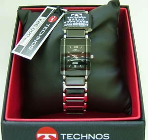 TECHNOS テクノス　レディス腕時計　T9796TB　ステンレス・セラミック仕上げ