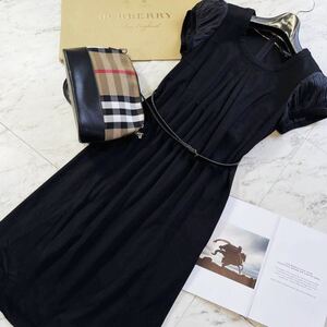 【シックなサマーコーデを愉しむ】参考価格12万●超美品BURBERRY LONDON●華やかなシルエット●フレアバーバリーワンピース レディース　