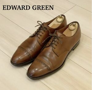 ★エドワードグリーン EDWARD GREEN ELMSLEY エルムスレー ストレートチップ 外羽根 ドレスシューズ 革靴 ブラウン 26.5cm 即決★