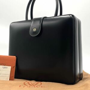 1円〜 【美品】ロエベ LOEWE アナグラム ロゴ ハンドバッグ バニティ 自立型 ブラック 黒 レザー 革