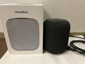 送料無料 美品 Apple HomePod MQHW2LL/A Space Gray 第一世代 ホームポッド スペースグレイ iPhone AirPods