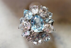 1348 トパーズ リング 指輪 アクセサリー SILVER 925刻印 天然石 色石 宝石 カラーストーン 装飾品
