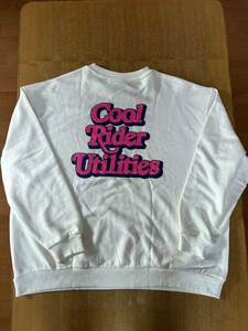 CRU スウェットシャツ ホワイト L トレーナー Cool Rider Utilities ピンクプリント