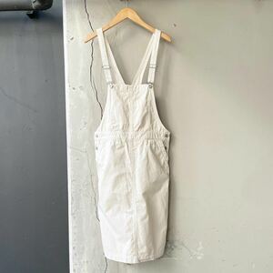 D.M.G ドミンゴ サロペットスカート 綿100% オフホワイト日本製 size F 美品