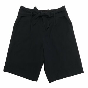 DES PRES デプレ ベルト付 ストレッチ キュロット パンツ 1(M) w72 黒 ブラック 日本製 ハーフパンツ レディース トゥモローランド