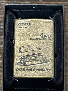 zippo Off Road Specialty 4WD ゴールド ダスト 年代物 1994年製 SINCE 1932 Four Wheel Drive シルバーインナー 1993年製 ケース 保証書