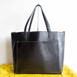 【美品】FELISI 【13-43PK レザー トートバッグ】ネイビー 肩掛け可能 MADE IN ITALY BAG 2308103