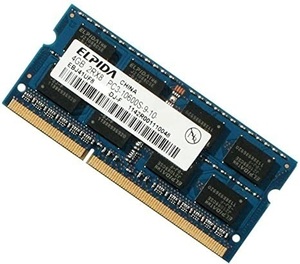 【ELPIDA純正】4GB DDR3-10600 ノートPC用 メモリ SO-DIMM 1.5v 型番：EBJ41UF8BDU0-DJ-F