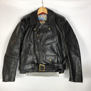 【中古】AERO LEATHERS ダブルライダースジャケット 36 ブラック FQHH エアロレザー[240019391498]