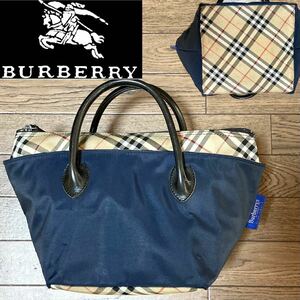 希少！BURBERRY LONDON BLUE LABEL バーバリーロンドン　ブルーレーベル　ノバチェック　ミニボストン