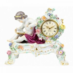 マイセン マントルクロック 名作 花時計 1770年頃 ケンドラー＆アシエ原型 人形 フィギュア フィギュリン 置時計 超高額 アンティーク