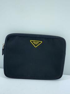 PRADA◆セカンドバッグ/レザー/BLK