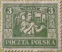 1922/23年ポーランド 鉱夫図案切手 3m