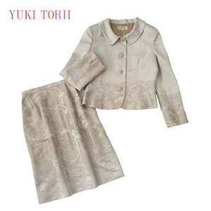 ND20ね@ YUKI TORII 美品 セットアップ セレモニースーツ スカート ジャケット レディース サイズ38/M　 1.6
