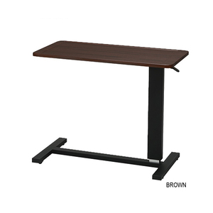 サイドテーブル 昇降 テーブル ガス圧 昇降式テーブル ベッドテーブル 高さ調節 補助テーブル 木目 幅80 ブラウン M5-MGKNG00012BR
