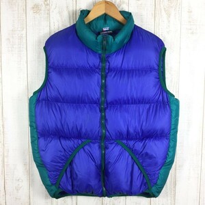 MENs L フェザードフレンズ 90s ヘリオス ベスト HELIOS VEST コバルト×エメラルド ダウン FEATHERED FRIENDS