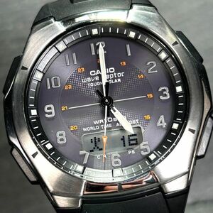 美品 CASIO カシオ WAVE CEPTOR ウェーブセプター WVA-620J-1A2 腕時計 タフソーラー 電波時計 アナデジ ステンレス ラバー 動作確認済み