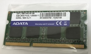 ADATA DDR3L-12800S 8GB 1枚 DDR3L ノートPC用 メモリ DDR3L 1600 8GB 204ピン DDR3L LAPTOP RAM 8GB