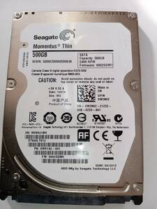 Seagate Momentus Thin/500GB/7mm/2165回/1724h/動作良好　(2)