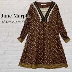 Jane Marpleジェーンマープル 花柄 ドットレース刺繍ワンピースAライン
