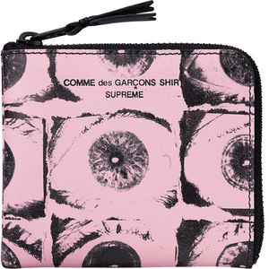 新品 17SS Supreme x Comme des Garcons SHIRT Eyes Wallet コムデギャルソン シャツ ウォレット Pink ピンク 財布