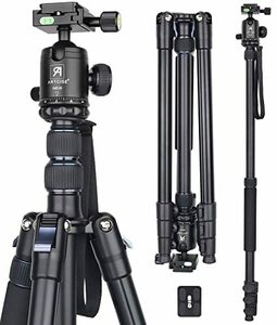 コンパクトアルミ 三脚 全伸高 209.8cm トラベル 一脚伸縮可変式 レバーロック Tripod 高級ボール雲台とクイックシュー付き ART