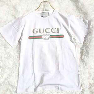 1円～ 極美品 GUCCI Tシャツ 現行タグ カットソー インターロッキング シェリーライン 花柄 刺繍 グッチ メンズ レディース